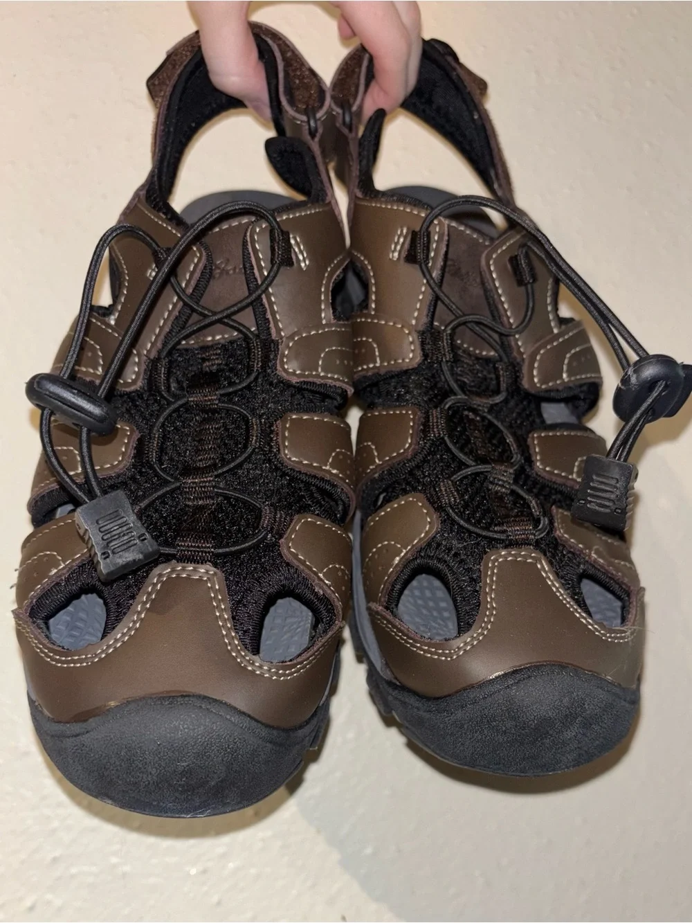 Eddie Bauer Men's Stewart Hiking Leather Sandals 82131 US Size 11M Brown Black